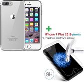 iPhone 8+ / 7+ 5.5 inch tempered glass / Screenprotector met Gratis Transparant silicone naked skin tpu hoesje