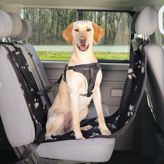 Trixie Autobeschermdeken Smal Met Hoge Zijdelen - Hondenautoaccessoire - 145x50 cm Zwart Beige