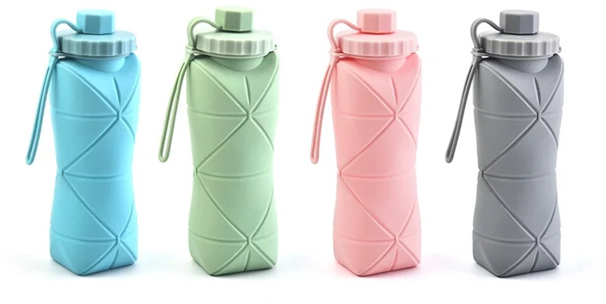 Opvouwbare Siliconen Waterflessen – Topkeuzes voor Reizen & Sport - Lekt NIET!(blauw) — cadeau in Sport & Outdoor - foto 5
