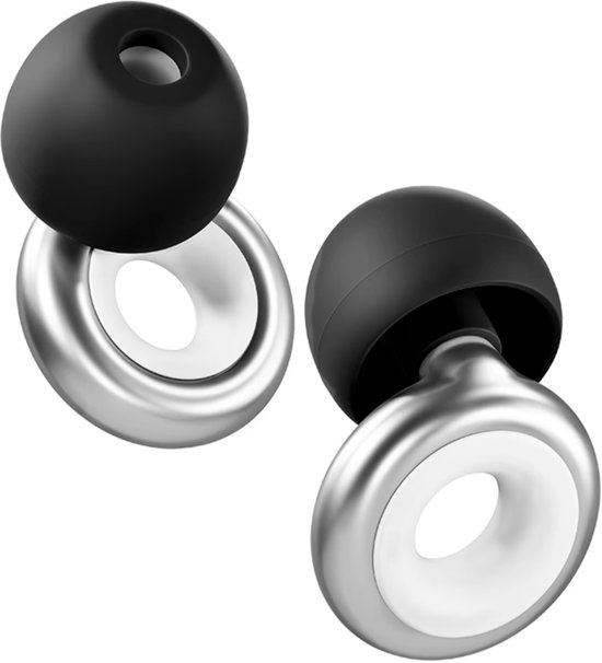 PrimePlugs Festival Oordopjes - Oordoppen Gehoorbescherming - SNR 17dB - Festival Dop - Sport - Reizen - Earplugs - Oorbescherming volwassenen - Earplugs Festival - Loops - Geluidsdempende - Siliconen - Inclusief Handige Opbergcase - Zilver