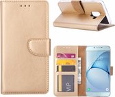 Ntech Samsung Galaxy A6+ (2018) case Goud Portemonnee hoesje met opbergvakjes