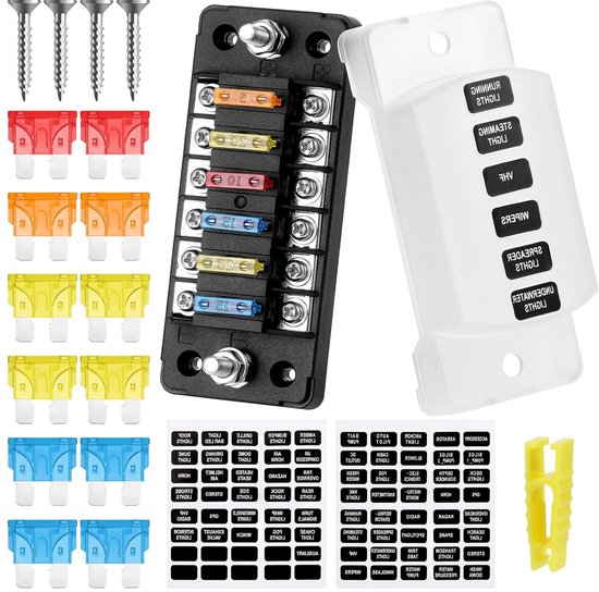YULLING 6 weg auto zekering relais doos waterdichte ATC/ATO Blade