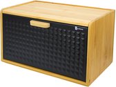 Boîte à pain de Luxe en métal et Bamboe – Zwart – Accessoire de cuisine durable et élégant
