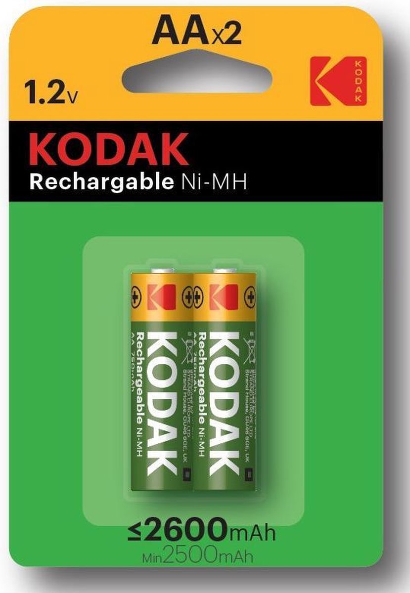 Piles rechargeables KODAK LR03 (AAA) NiMH 1000mAh Blister de 2 piles