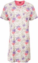 Medaillon Dames Nachthemd Rood met Bloemenprint Maten: S