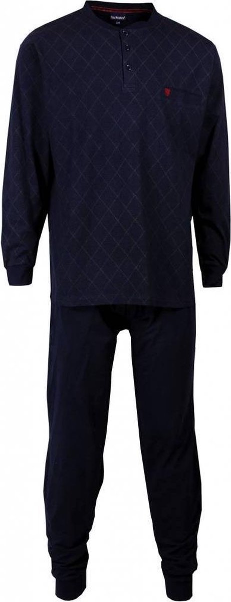 Paul Hopkins Heren Pyjama - Lange mouwen - Polo Sluiting - Blauw - Maat S
