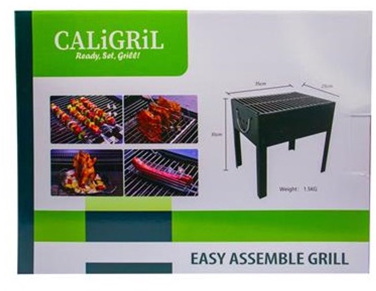 Caligril Barbecue Grill - Handig Meeneem BBQ - Makkelijk opzetten - 35x25x35CM - 1.5KG