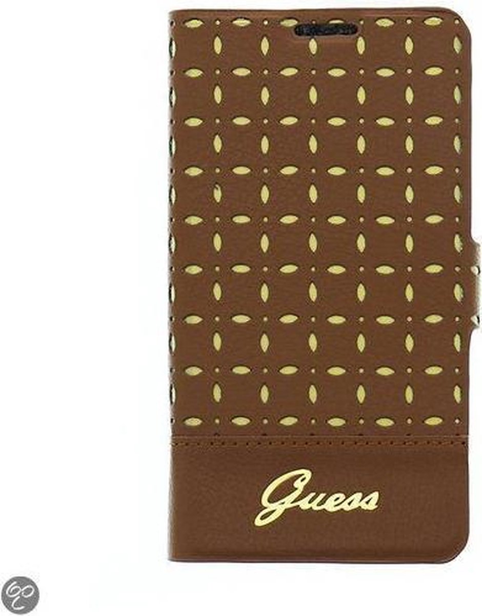 Guess Gianina Samsung Galaxy S4 Leather Book Case Cognac