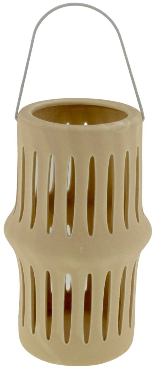 Home Society Lantaarn - Bree - M - 10.5x17cm - Porselein - Beige