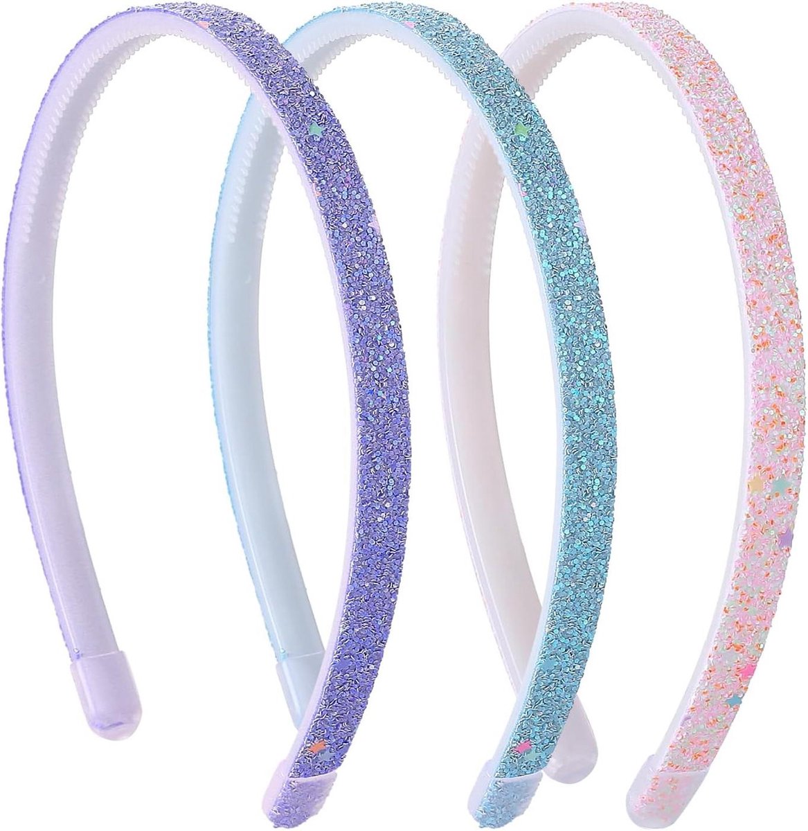Hoofdband van glitter plastic met antislip en kleurrijke regenboog bling voor meisjes - kindermode