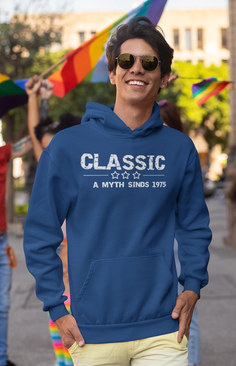 1975 Verjaardagscadeau heren Hoodie heren met capuchon Classic Hoodies Blauw