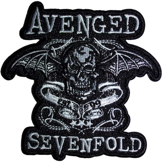 Avenged Sevenfold - Deathbat Banner Patch - Zwart/Wit