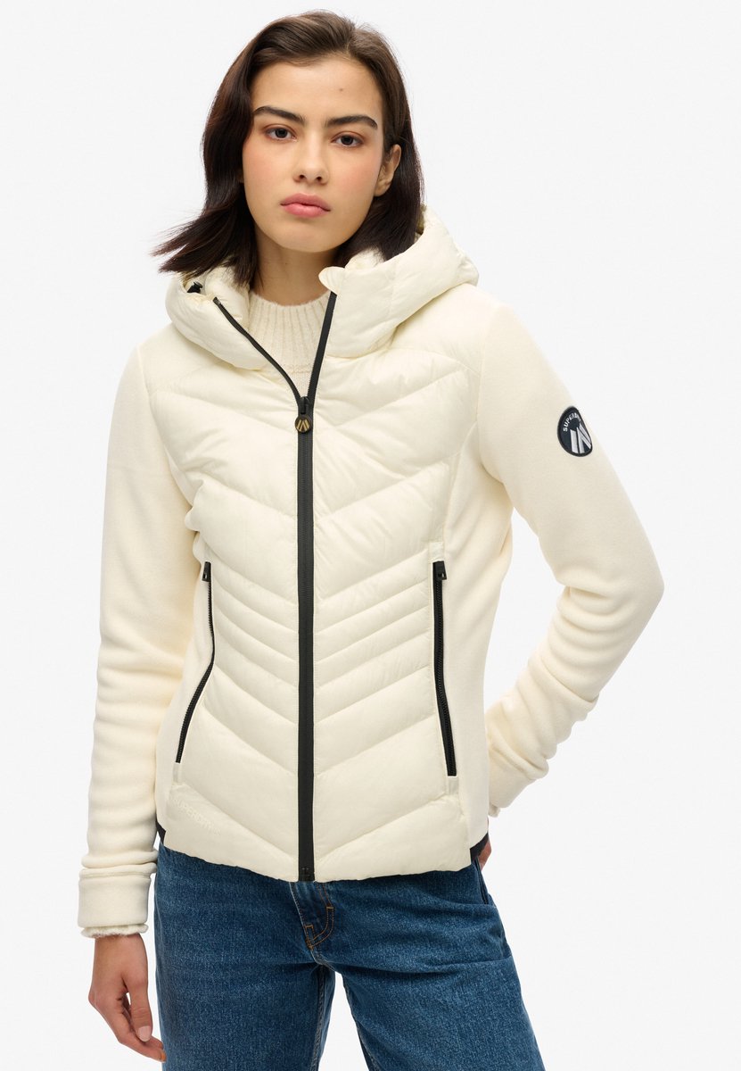 Superdry Hooded Storm Fleece Jacket Creme