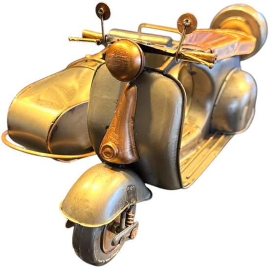Side-car Vintage - scooter - maquette - métal - décoration