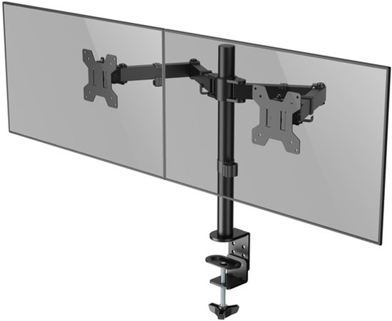 Tafelstandaard voor twee schermen tot 27 inch en 6kg - In hoogte