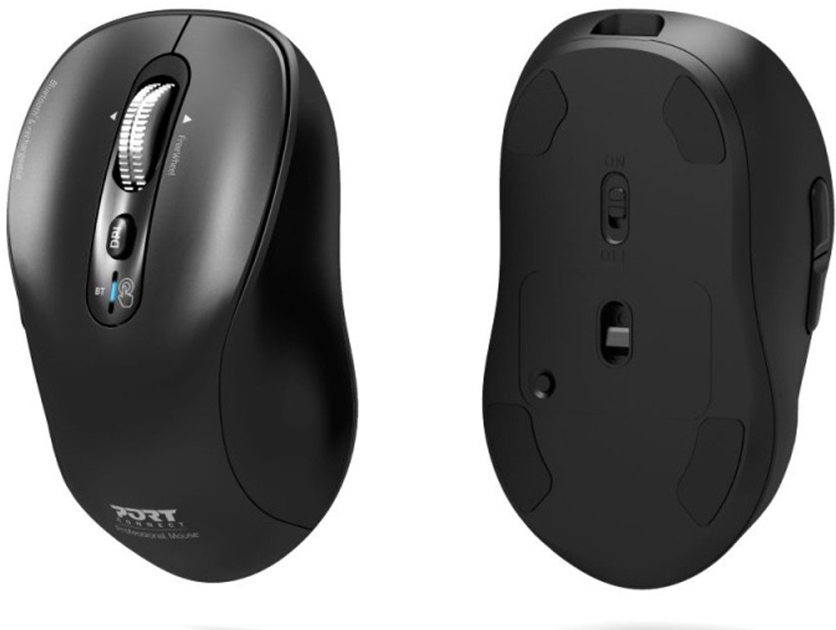 PORT Connect Professional EXPERT - Muis oplaadbaar - optisch - 6 knoppen - draadloos - Bluetooth