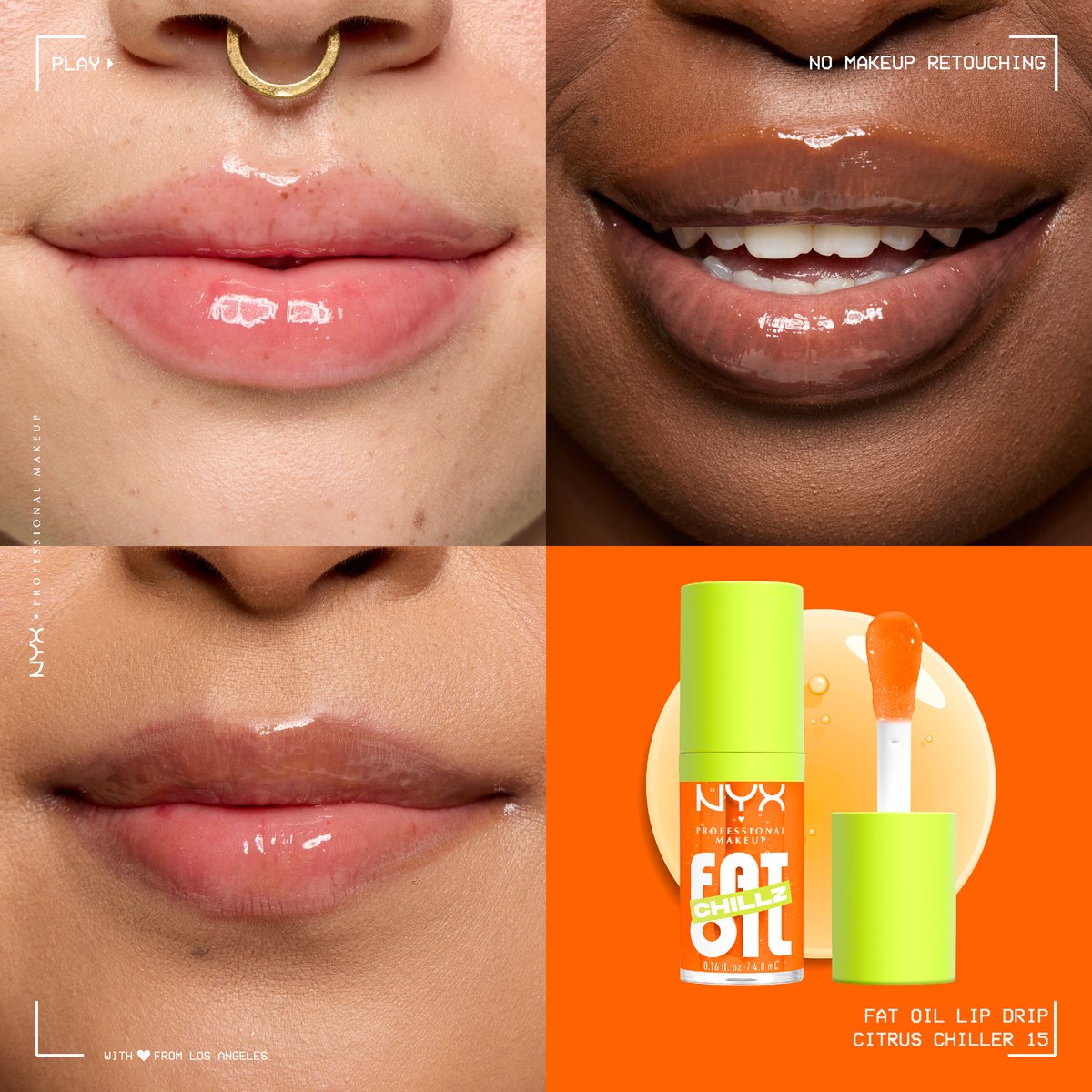 NYX Professional Make Up Fat Oil Chillz Lip Drip Lipgloss - Tot 12 uur hydratatie - Met keizersbes- en framboosolie - Citrus Chiller — cadeau in Verzorging - foto 2