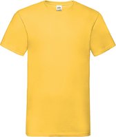 Fruit Of The Loom - 5 Stuks Valueweight T-Shirts V-Hals - Geel - XXL