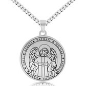925 Sterling Zilver Saint Michael ketting voor dames en heren, religie medaillon ketting, geloof bescherming ketting amulet, hanger mannen 925 Sterling Zilver Saint Michael ketting voor dames en heren, religie medaillon ketting, geloof bescherming ketting amulet, hanger mannen