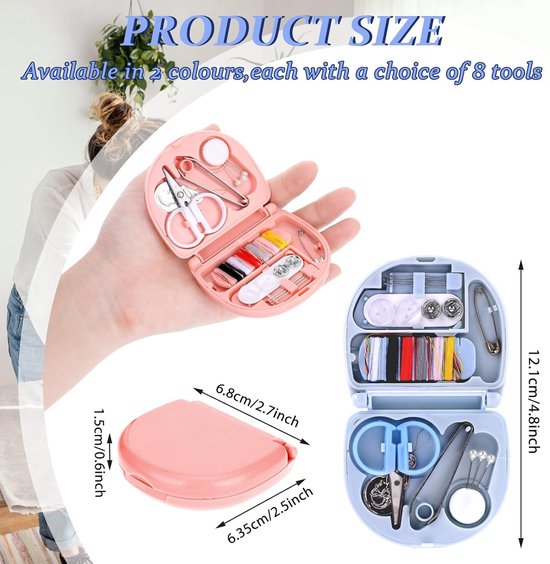 Mini Kit Couture Voyage Rose - Urgence Réparation, Étui Pliable