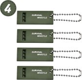 4x Noodfluit met Sleutelkoord - Luide Alarmfluit voor Noodgevallen - Hondenfluitje - Outdoors - Noodfluitje - Fluitjes met Koord - Survival Whistle - Noodfluitje bij Ramp - Scheidsrechter - Survival Fluit