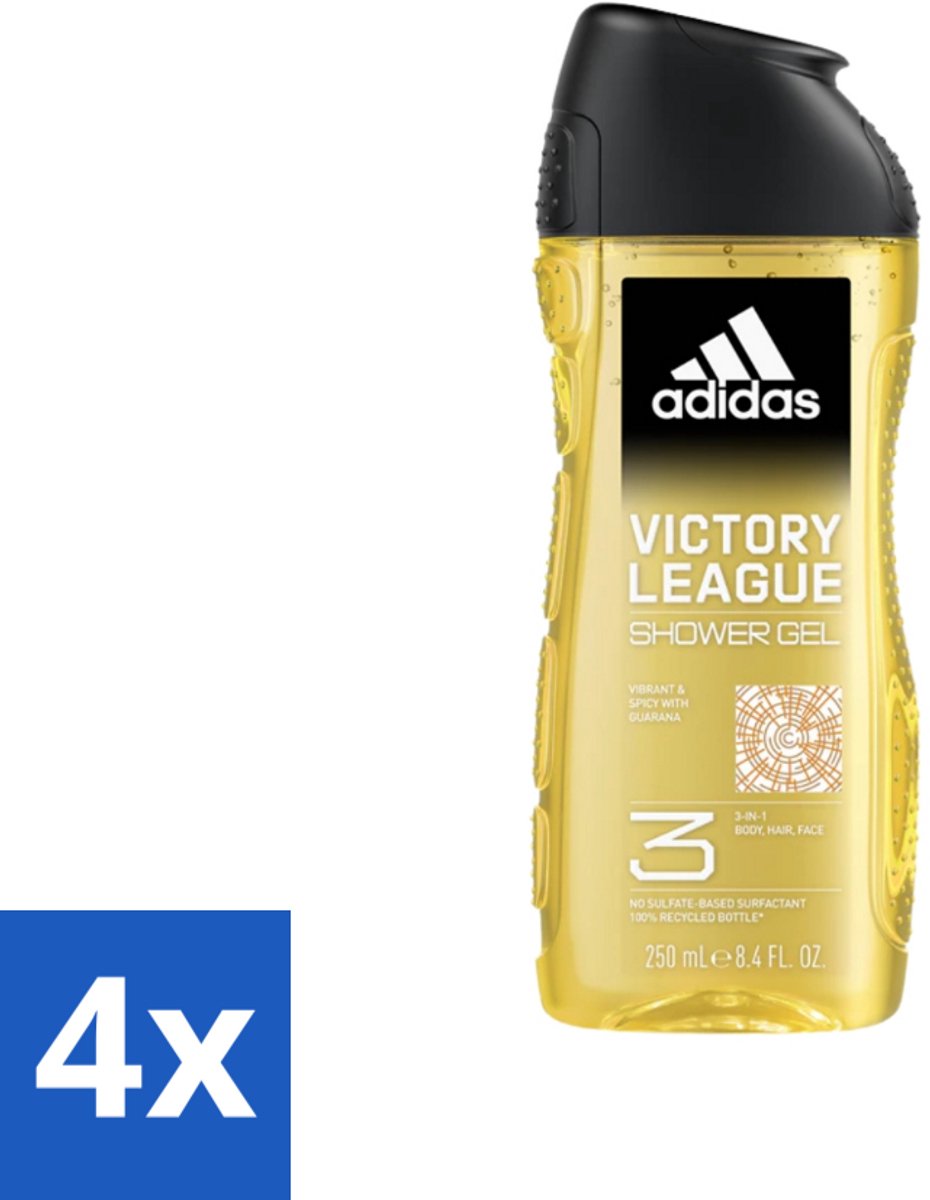 Adidas Shower Gel Victory League 250 ml - Voordeelverpakking - 4 stuks