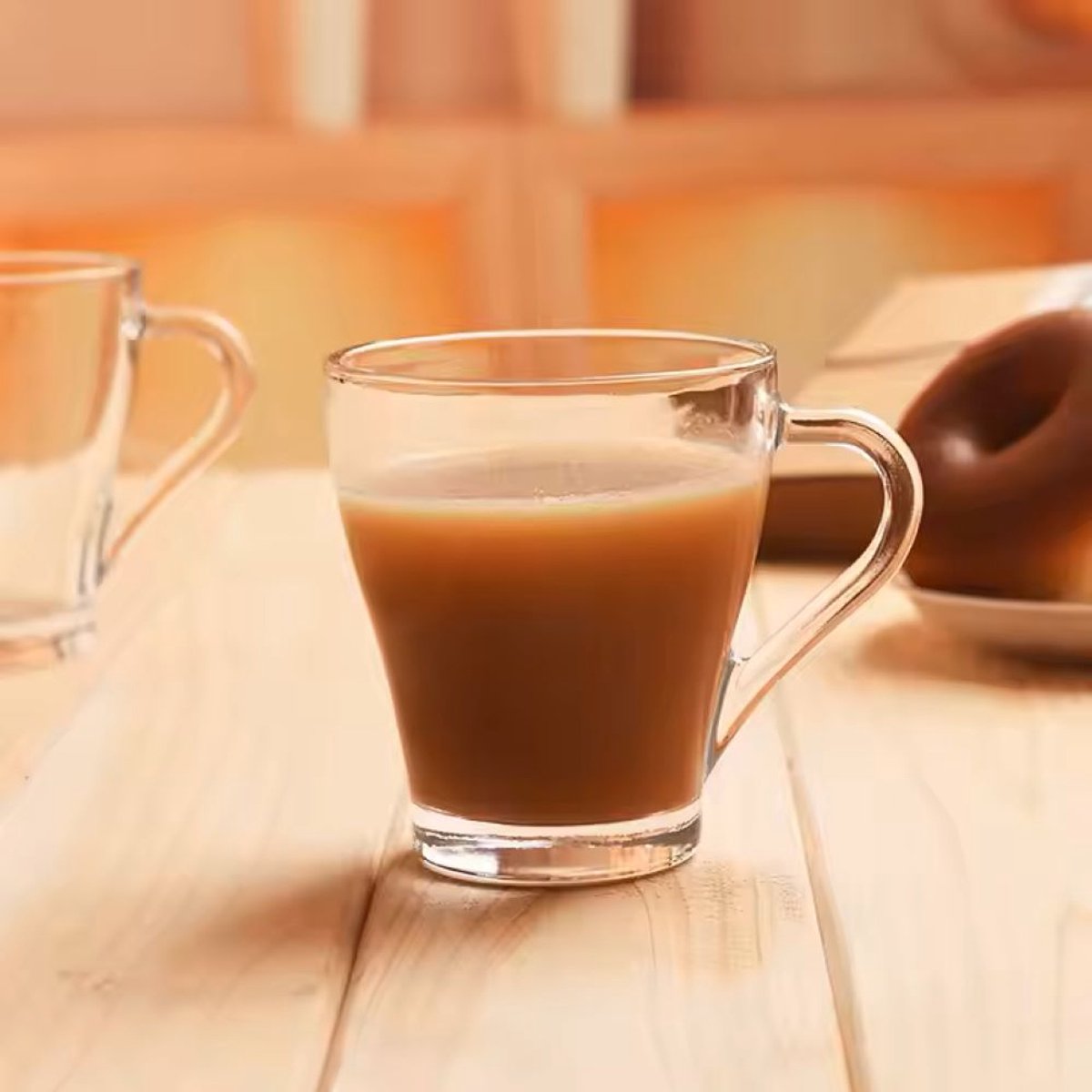 Elysora - Koffieglazen - 230ml - set van 6 stuks - Glas - Theeglas