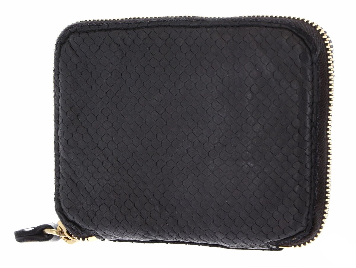 CATERINA LUCCHI Leren Portemonnee Parma Nina Zip Around Wallet Nero Zwart