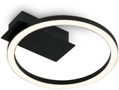 B.K.Licht - Plafondlamp LED Ring - plafonniére zwart - Ø21cm - warm wit licht 3.000 K - 5W - 500Lm
