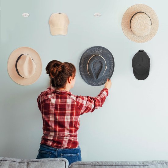 Support Mural Pour Casquettes Avec 8 Pinces - Organisateur à Crochet Pour Rangement De Chapeaux, Bérets, écharpes