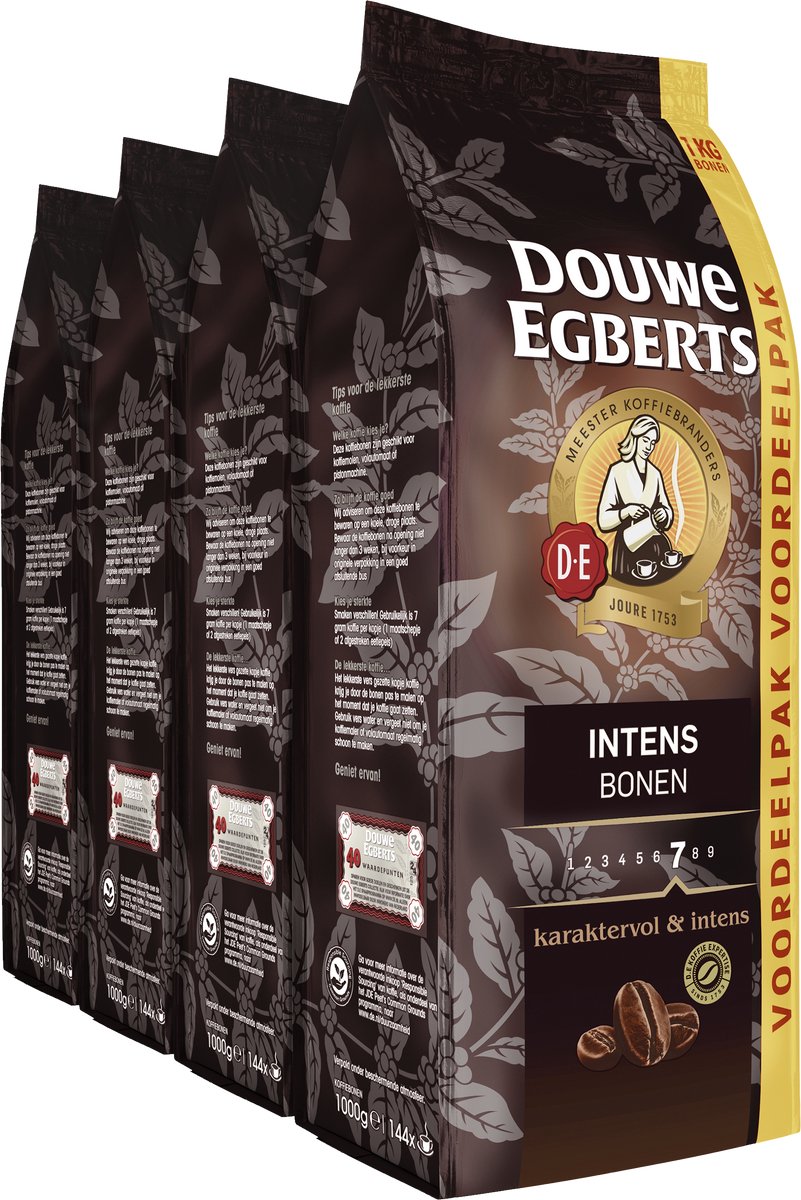 Goedkoopste Douwe Egberts Intens Koffiebonen - 4 x 1000 gram