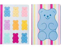 Kangaro schriften - B'LOG SWEET CANDY - formaat A5 - met ruit 5mm - 2 stuks - met aarbeiengeur - AN-122671-A