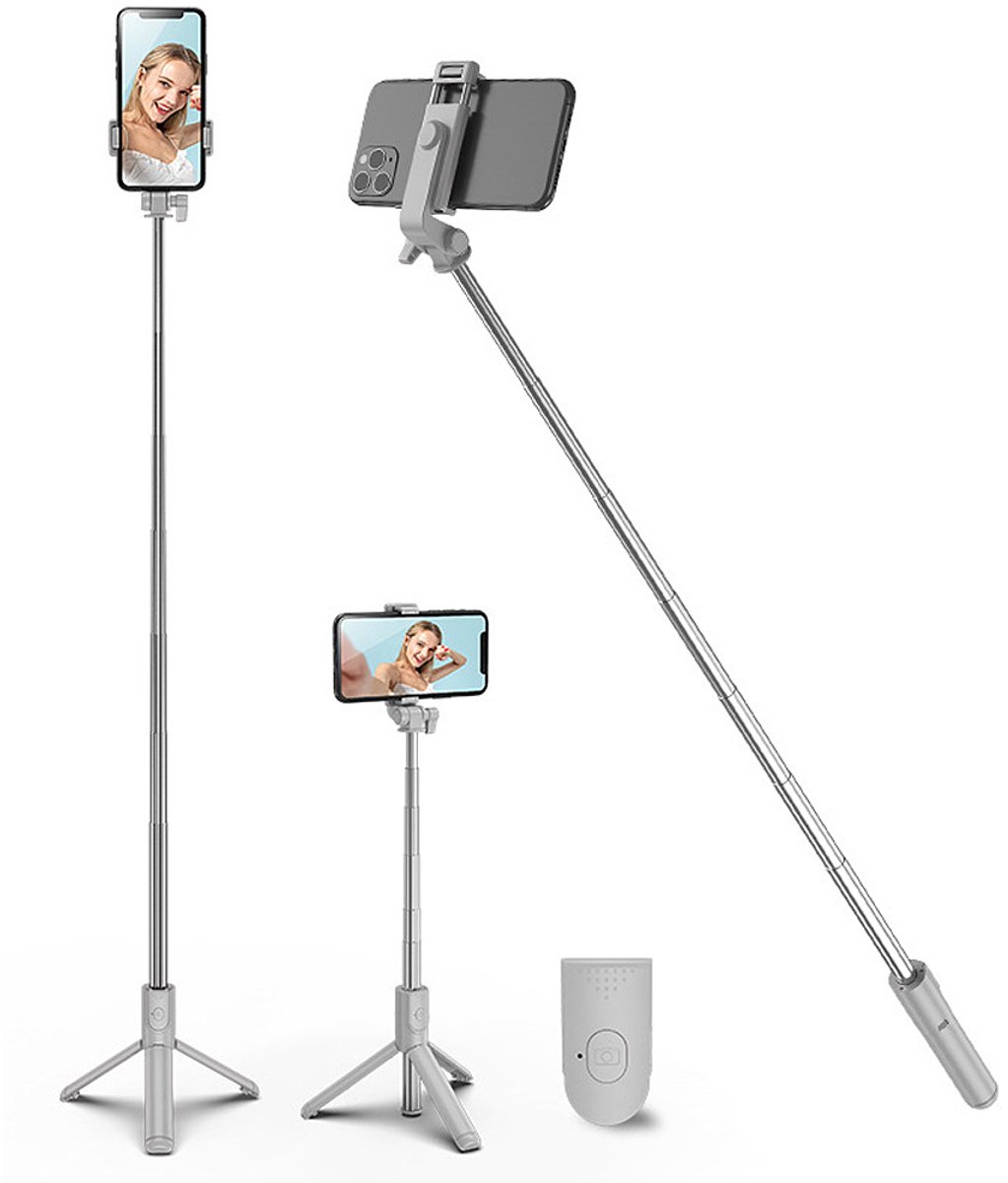 Draadloze Selfiestick met Statief - Uitschuifbaar tot 100cm, Inclusief Afstandsbediening - Compatibel met iPhone & Android Smartphones