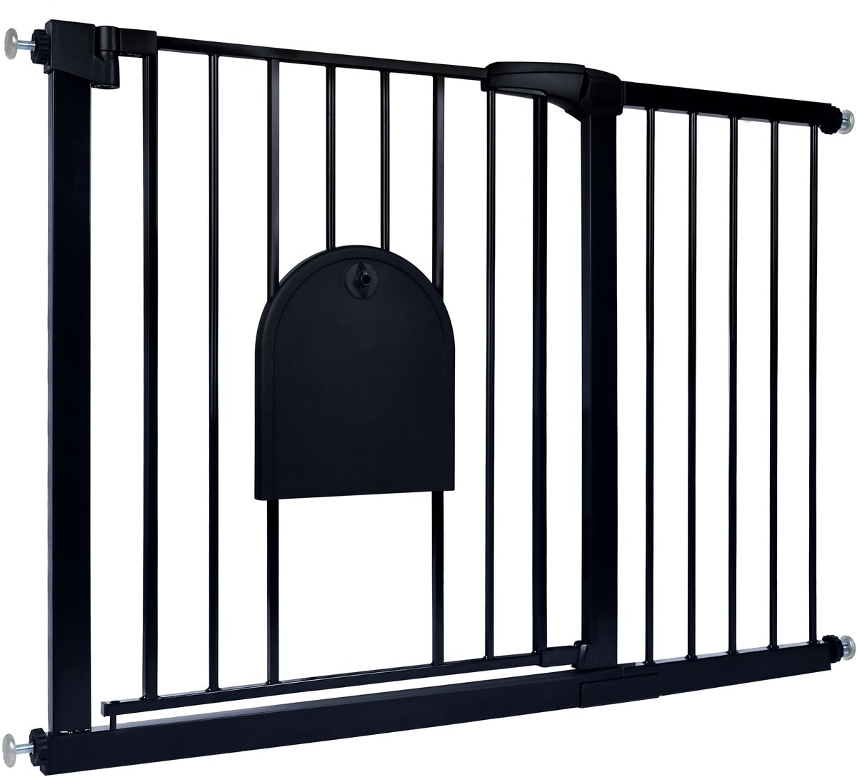 Aufun Traphekje Zonder Boren - 105 tot 115cm - Klembevestiging - Veiligheidshekje voor Baby- Kinderhekje - Metal Hondenhek - Zwart - Deuropeningen met huisdieren