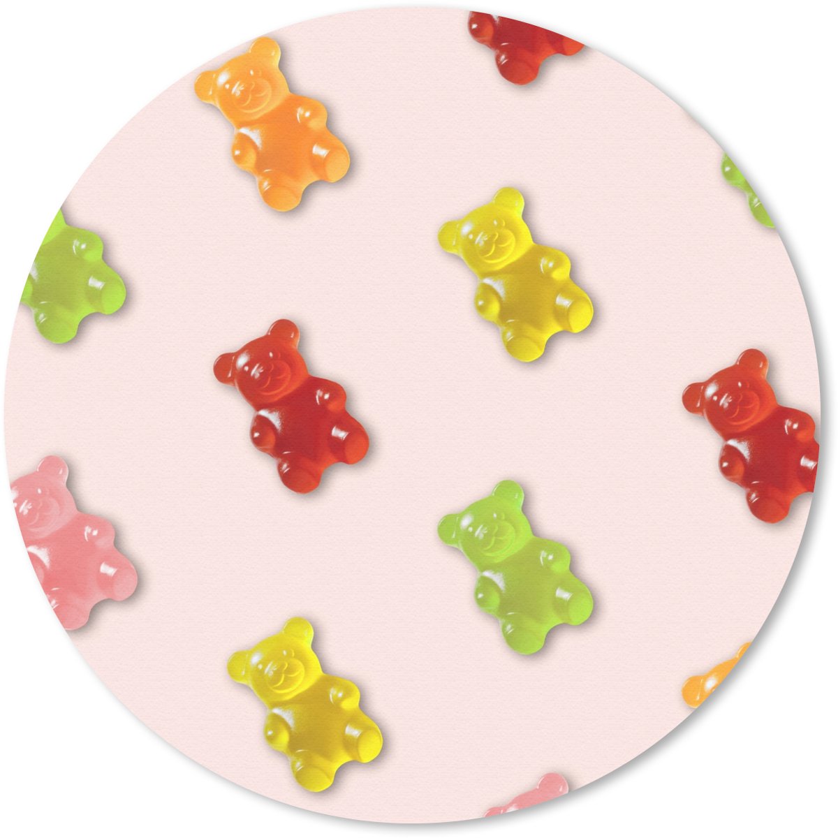 Muismat rond 30x30 cm - Mousepad Kleur - Snoep - Roze - Ronde muismatten