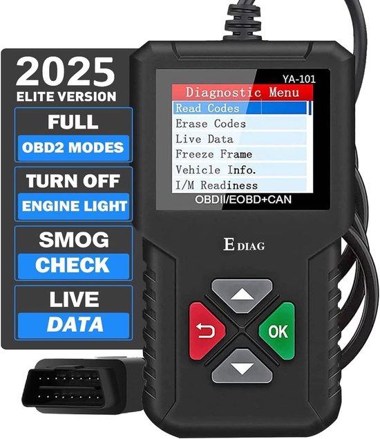 OBD2 Diagnosegerät Auto OBDII Scanner Universal KFZ Auslesegerät Diagnose Automotor Fehler Code Scanner Fehlercodes Auslesen und Löschen Diagnose Scan Tool für Alle OBD II EOBD CAN Protokoll nach 2000