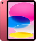 Roze iPad met abstracte gekleurde vormen op het scherm.