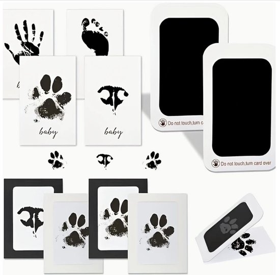 Baby handafdruk - Baby voetafdruk - Set - Baby Art - Kraamcadeau - Babyshower Cadeau - Inktafdruk - Pootafdruk - eerste stapjes - baby cadeautje - StijlvolStekkie - Inclusief beschrijving Nederlands/Engels van StijlvolStekkie — afbeelding 4