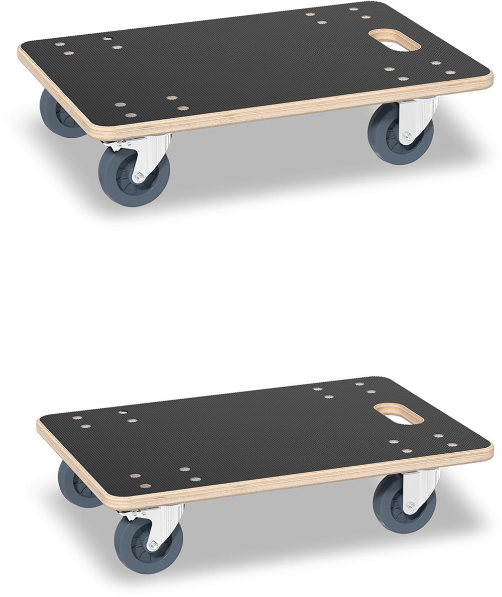 Aufun 2 X Roltransportwiel Met Rem, Meubelrol, Roltransport, Met Transporthulp, Mobiel Meubeltransport, Draagvermogen Tot 200 Kg, 60X40X14,5 Cm
