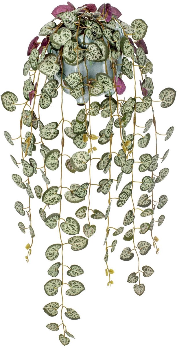 Ibenzoa Hangende kunstplanten, decoratieve planten in blauwe keramische pot, kunstplanten als echt groen