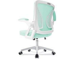 Milacyee Bureaustoel - Ergonomische Bureaustoel – Verstelbare Gaming/Computerstoel met Mesh Rug & Lendensteun – 90° Opklapbare Armleuningen – Directiestoel met Stille Wieltjes – Tot 150 kg Belasting - groente - Geschikt voor thuiswerk en kantoor
