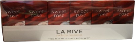 La Rive Sweet Rose parfum voordeelverpakking van 6 stuks x 30 ml