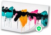 Abstract kunstwerk in felle kleuren - Abstractie posters - Poster kleurvlakken - Abstract expressionisme - Muurdecoratie industrieel - Woondecoratie - Poster 70x50 cm