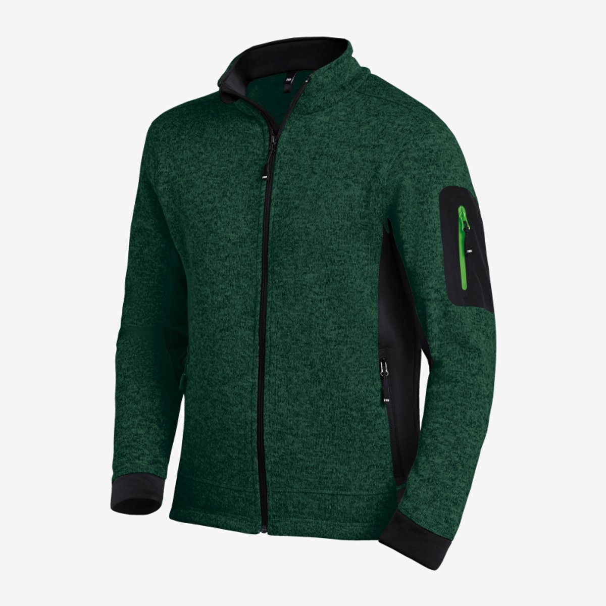 FHB CHRISTOPH Herenvest Tricotfleece 79595 - Groen-Zwart - L