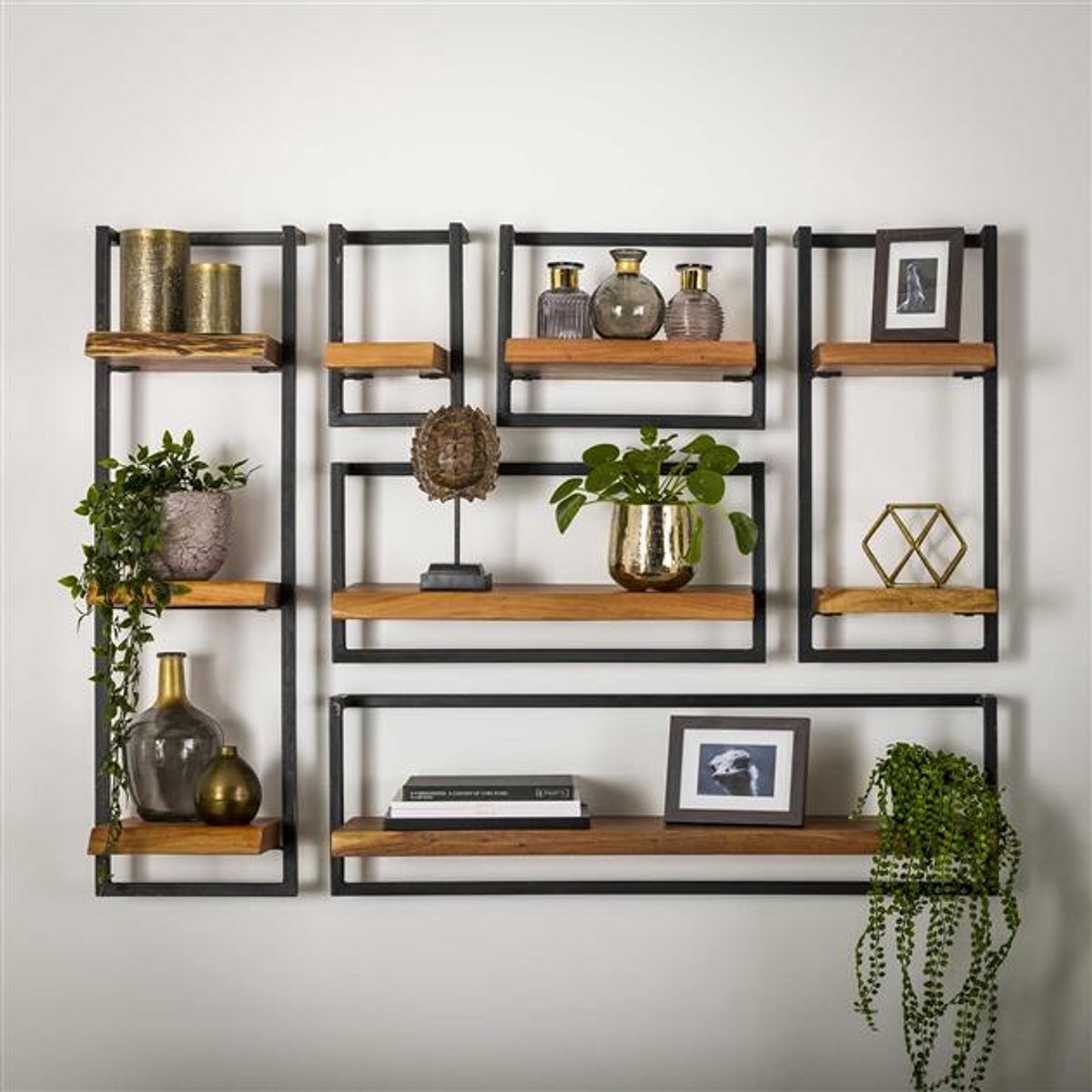 Relaxdays 3-tlg. Wandregal-Set (40 x 11 x 12 cm) - kopen bij