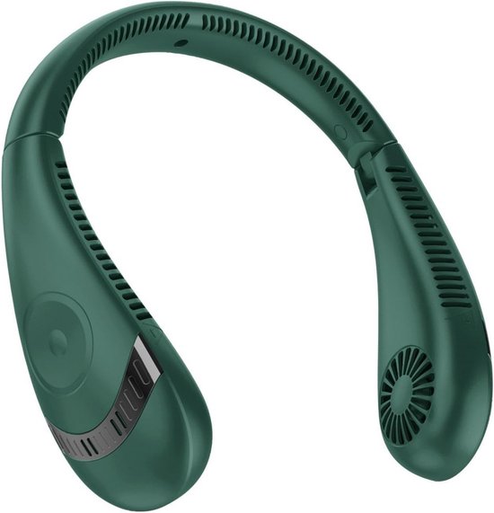 Nek Ventilator Deluxe - 2024 Editie - Nekventilator met LED Display - 3 Standen - 5000mAh - Opvouwbaar - Draadloos & Oplaadbaar - Mini Ventilator - Met Koeling - Nek Fan - Draagbare Ventilator - Gezichtsventilator - Handventilator - Hals Ventilator