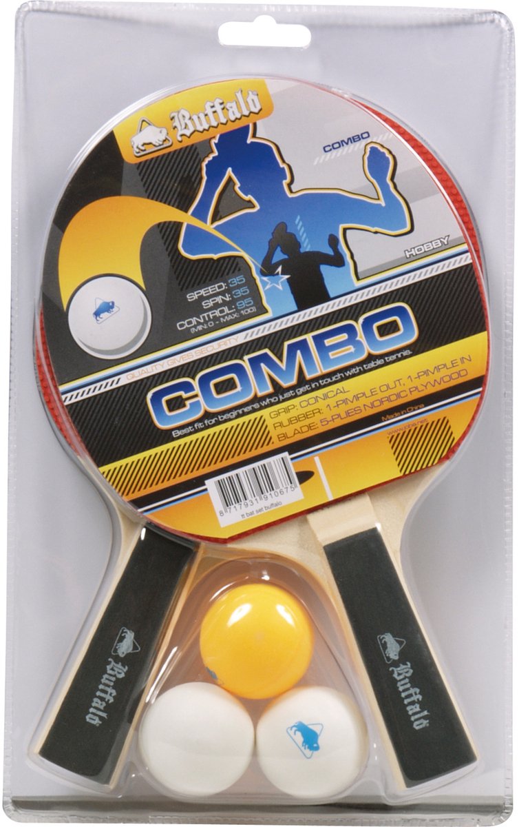 Buffalo Tafeltennis Bat Set Combo Rood