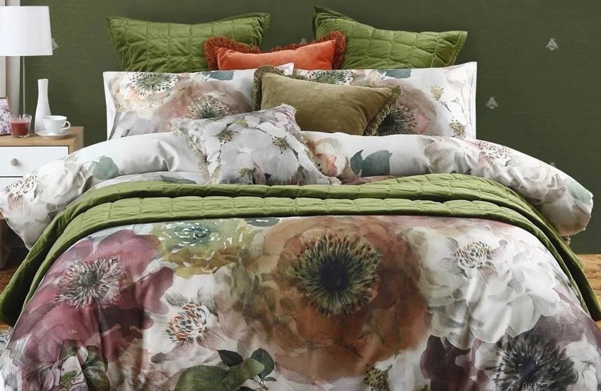 M.M Linen Arlette Dekbedovertrek - Extra breed - 260x200/220 cm - Multi