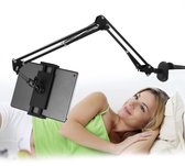 Tabletstandaard voor naast het bed - Verstelbare telefoonstandaard met lange arm - 360° draaibare tabletstandaard - Geschikt voor iPads, tablets, telefoons of andere apparaten met een scherm van 4 tot 13 inch - Zwart