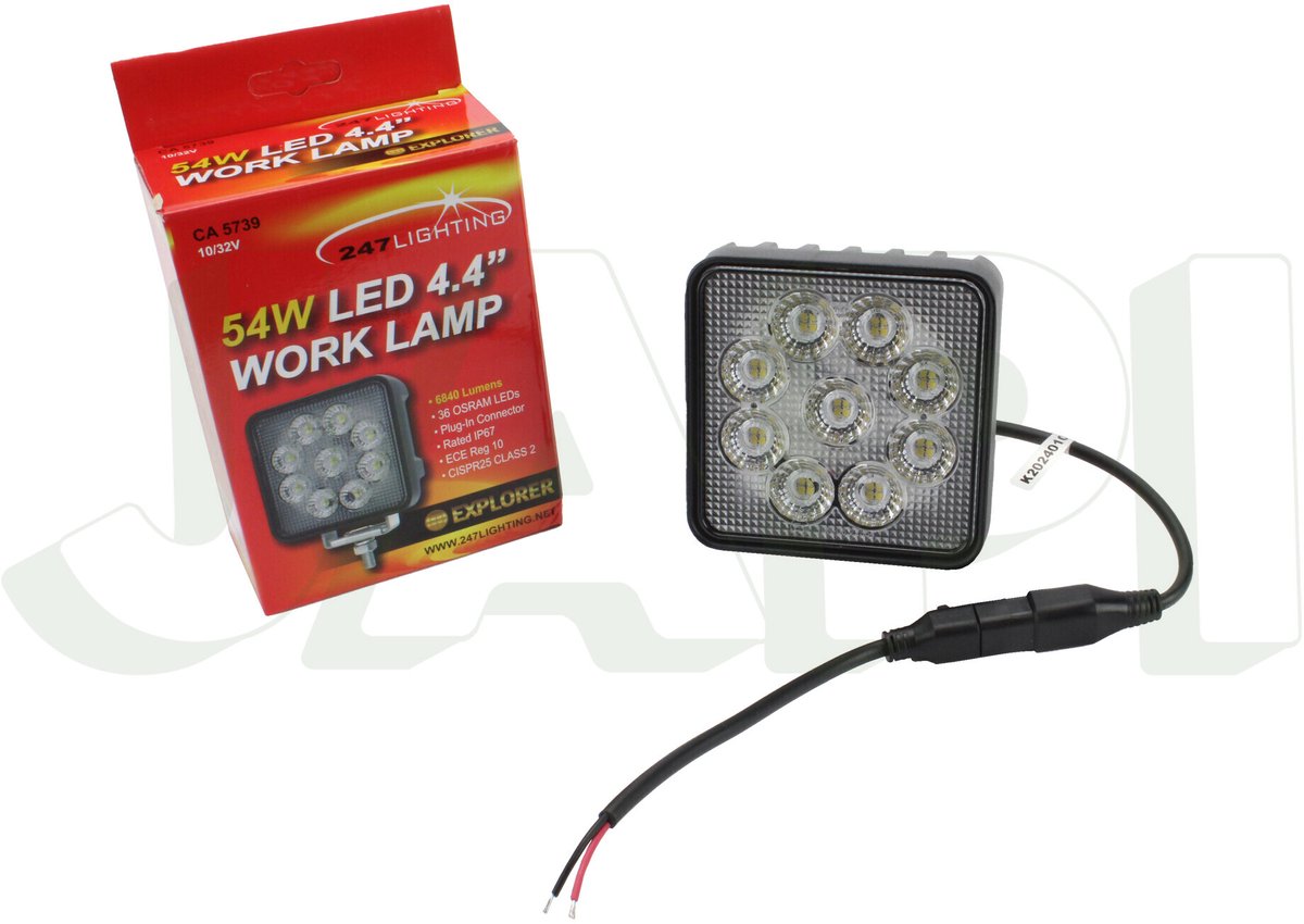 Werklamp 110x48,5x125mm vierkant LED 6840 Lumen ECE REG 10